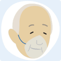 Diagram of a man wearing a face mask Diagram of a man wearing a face mask