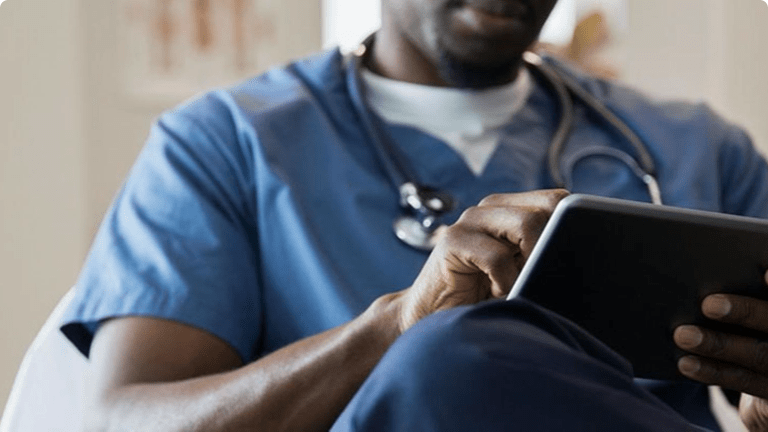 Doctor using iPad Doctor using iPad
