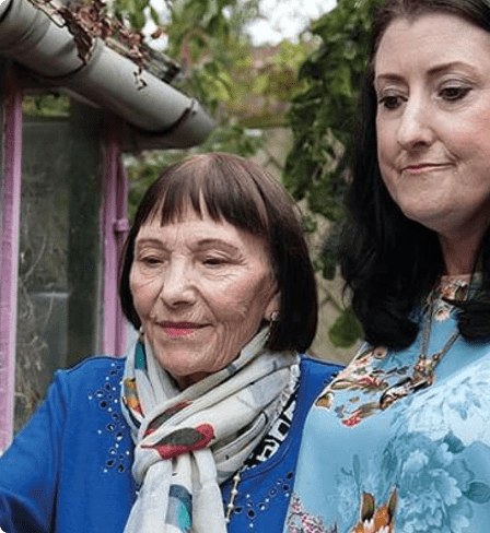 Two ladies walking in the garden Two ladies walking in the garden